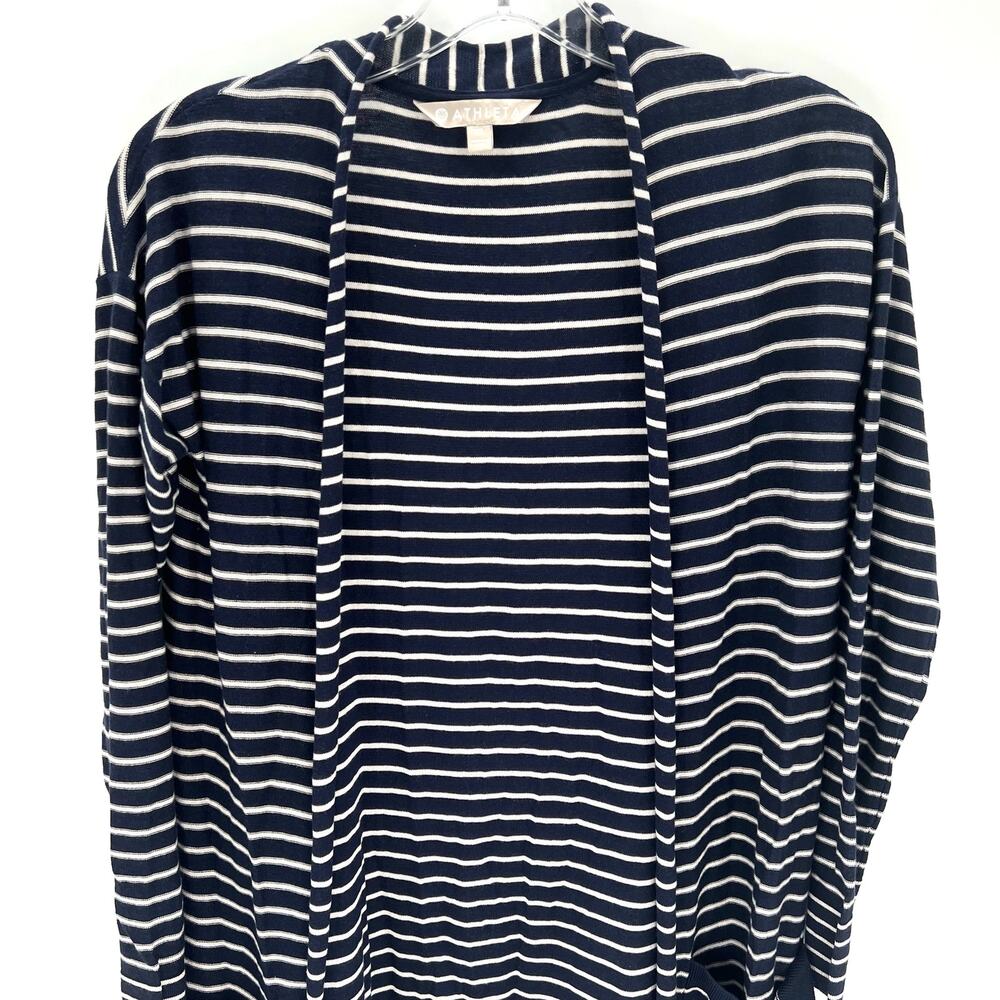 Athleta women’s stripped long knit open cardigan